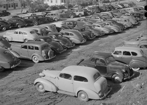 1936 Oldsmobile in Parking Lot